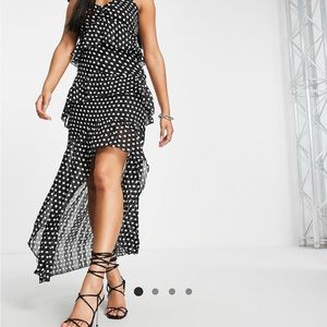 Polka dot high low dress